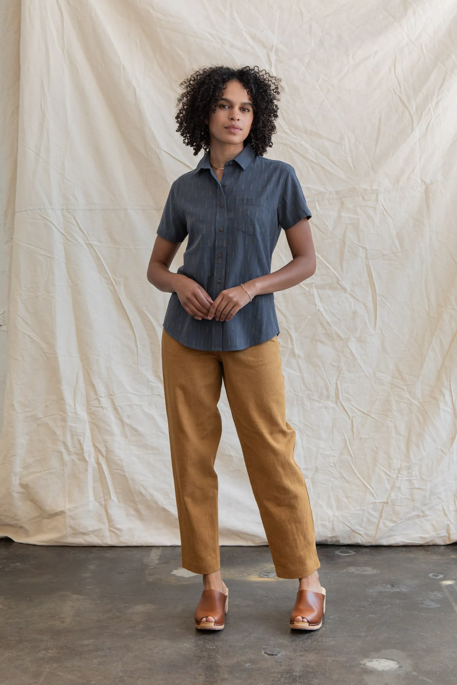 Lana Shirt / Slate Dobby Stripe sold by Bridge & Burn product image thumbnail 4