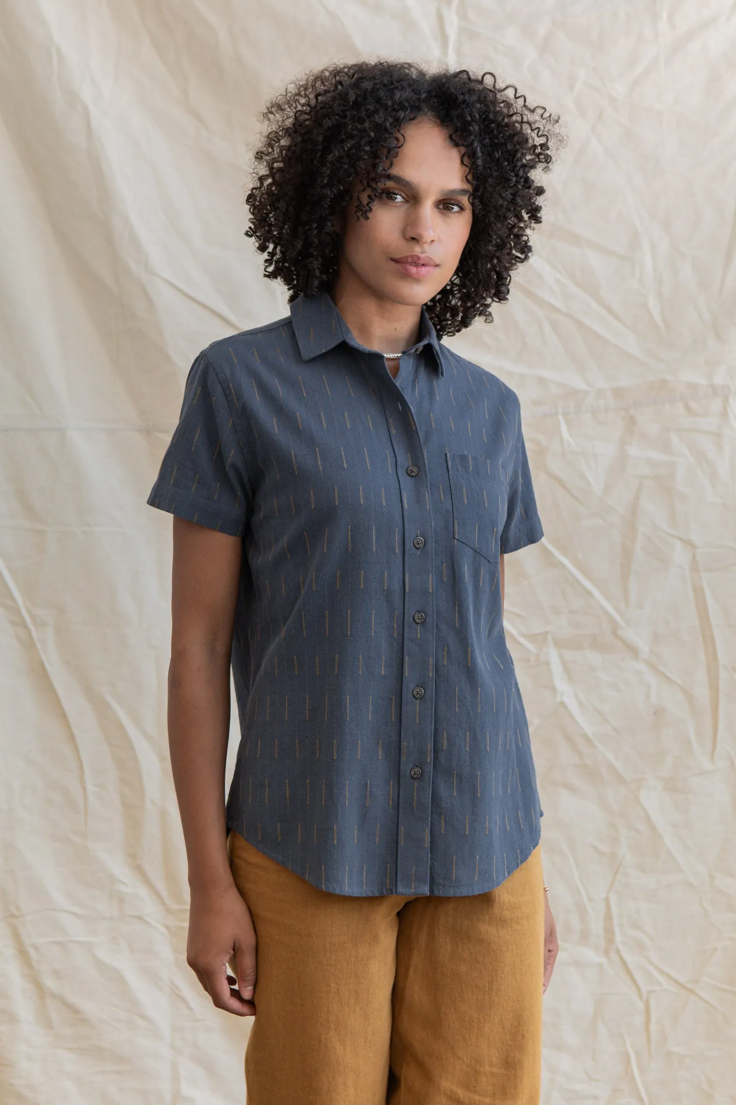 Lana Shirt / Slate Dobby Stripe sold by Bridge & Burn product image thumbnail 3