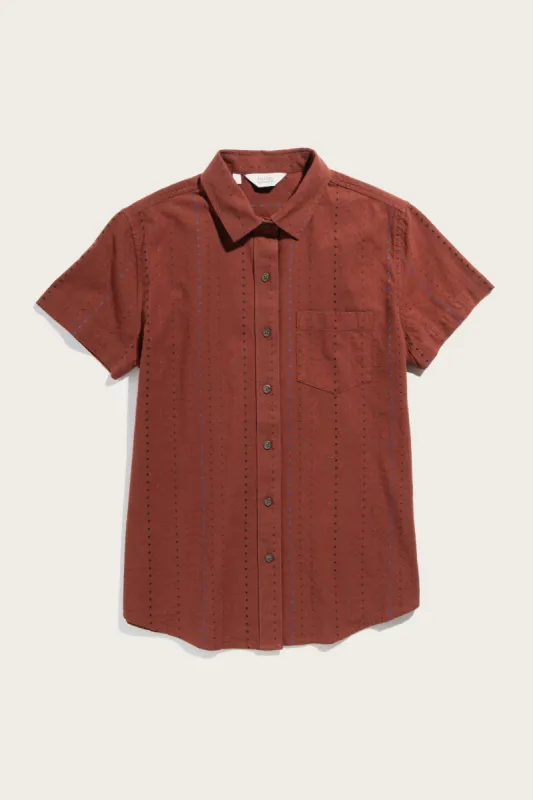 Lana Shirt / Rust Diamond Dobby sold by Bridge & Burn