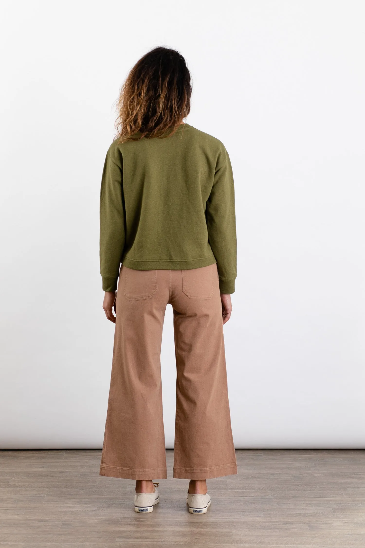 Hawthorne Boxy Crew Sweatshirt / Olive sold by Bridge & Burn product image thumbnail 5