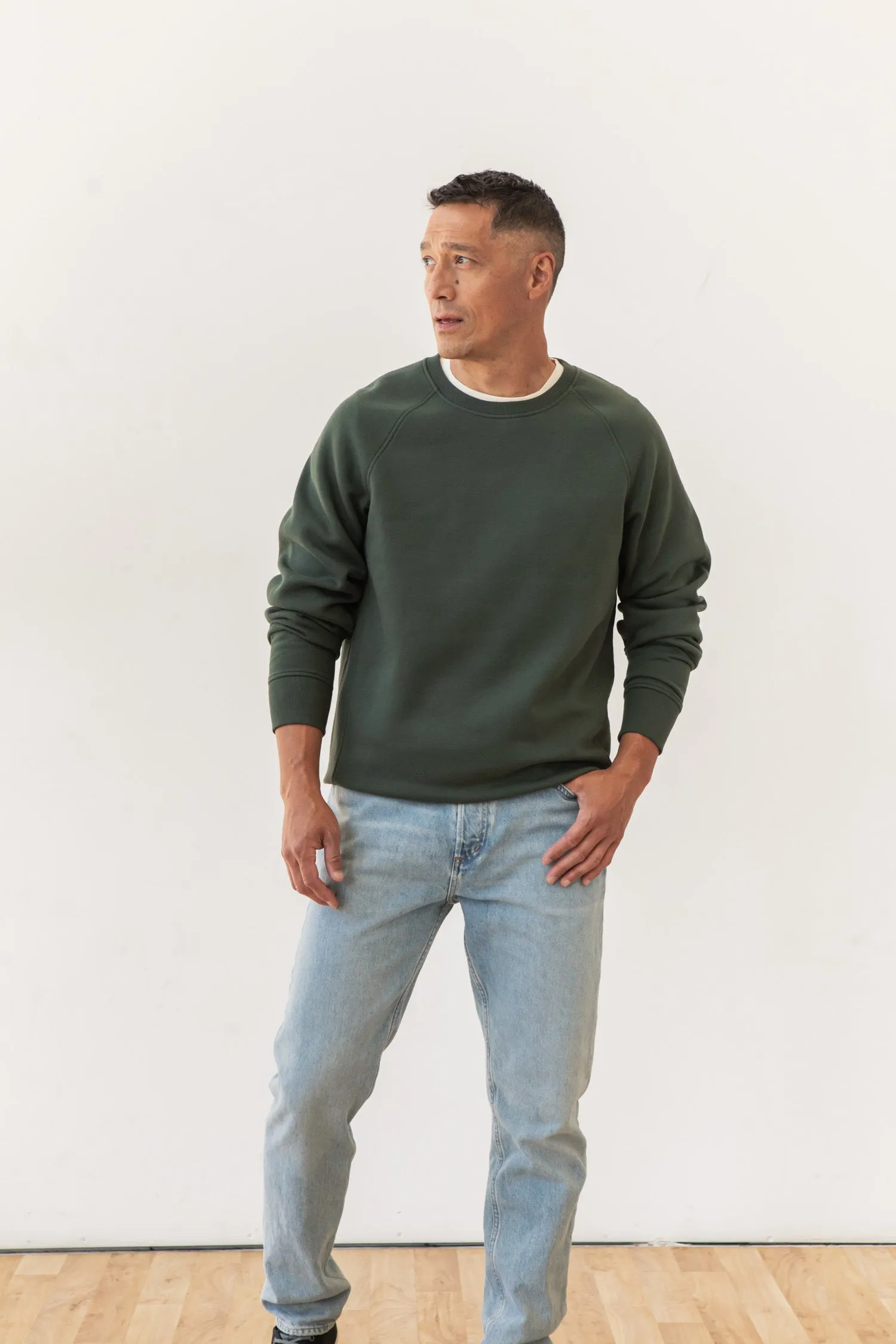 Lincoln Crew Sweatshirt / Forest Night sold by Bridge & Burn product image thumbnail 4
