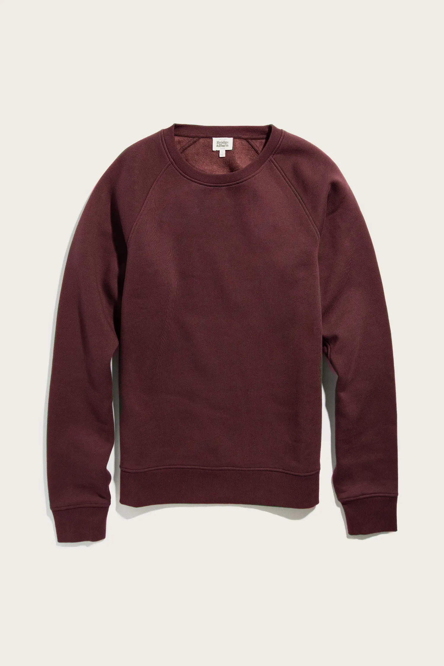 Lincoln Crew Sweatshirt / Burgundy sold by Bridge & Burn