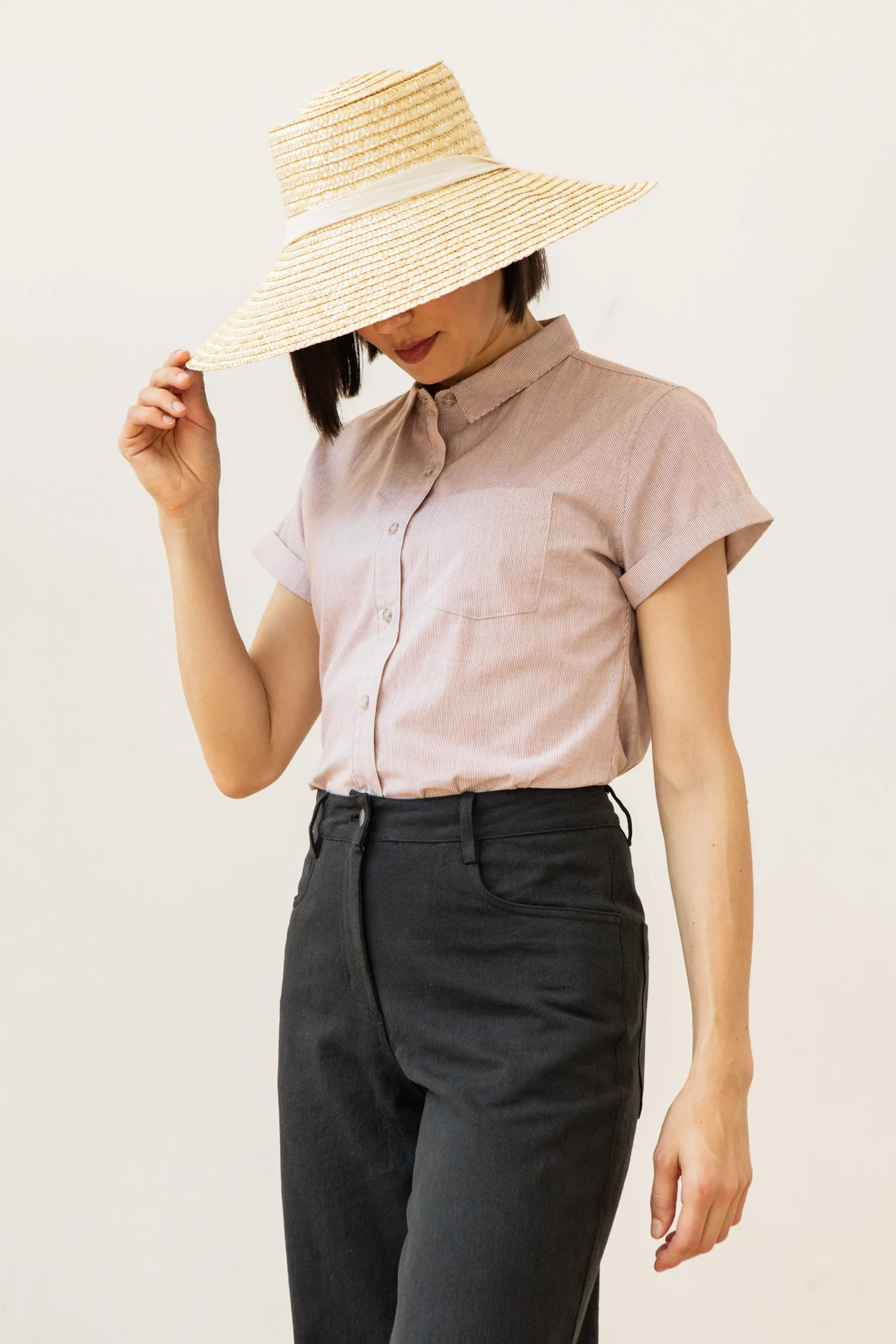 Bea Shirt / Tan Ministripe sold by Bridge & Burn product image thumbnail 3