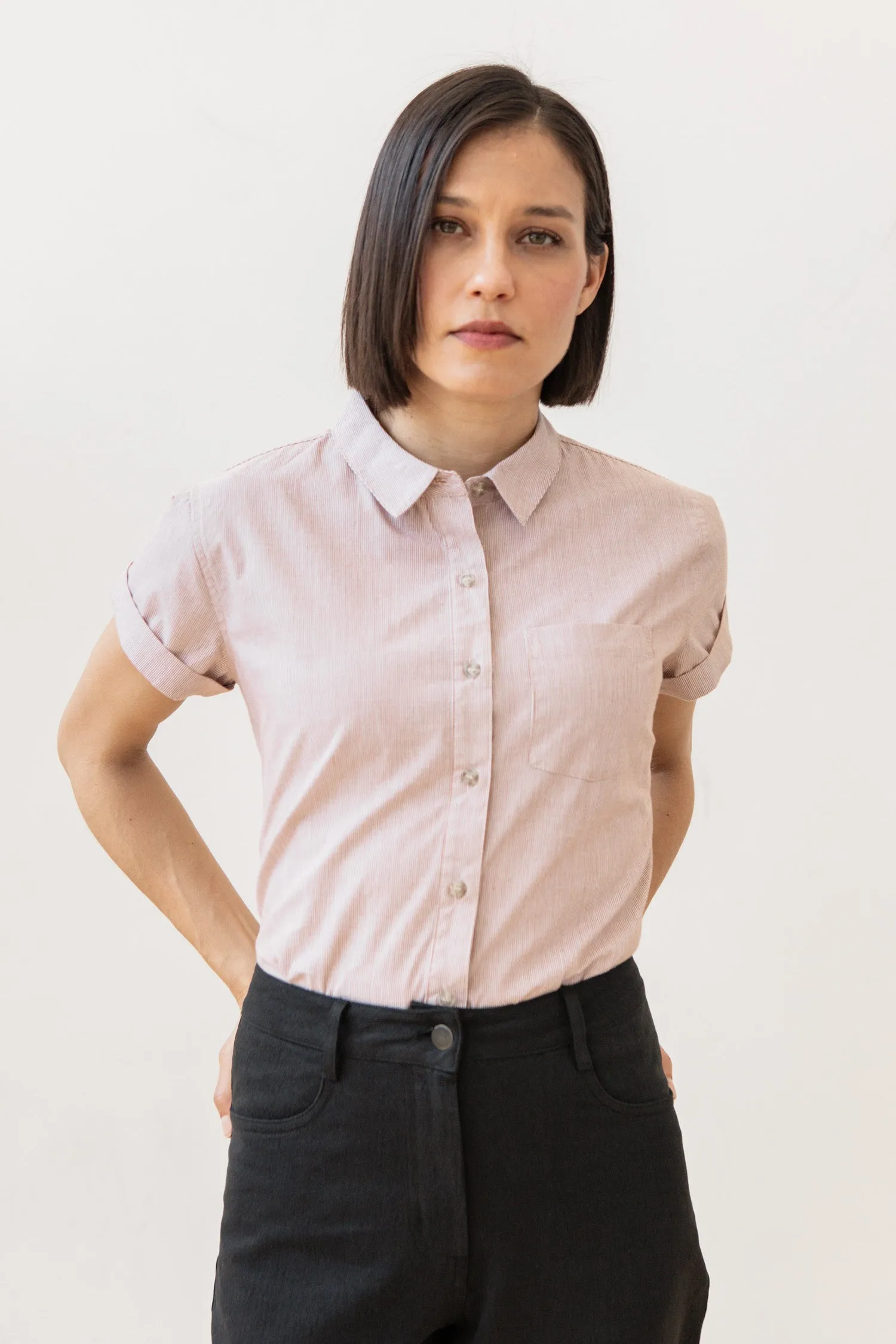 Bea Shirt / Tan Ministripe sold by Bridge & Burn product image thumbnail 2