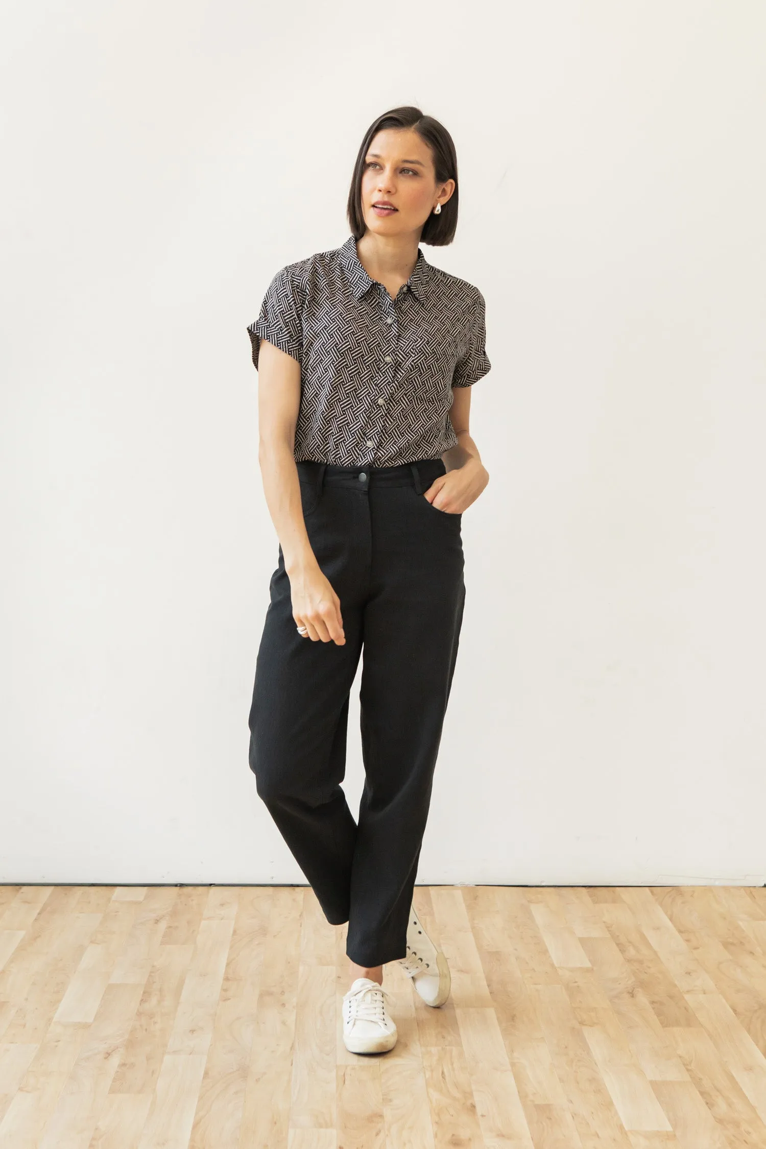 Bea Shirt / Black Geo sold by Bridge & Burn product image thumbnail 5