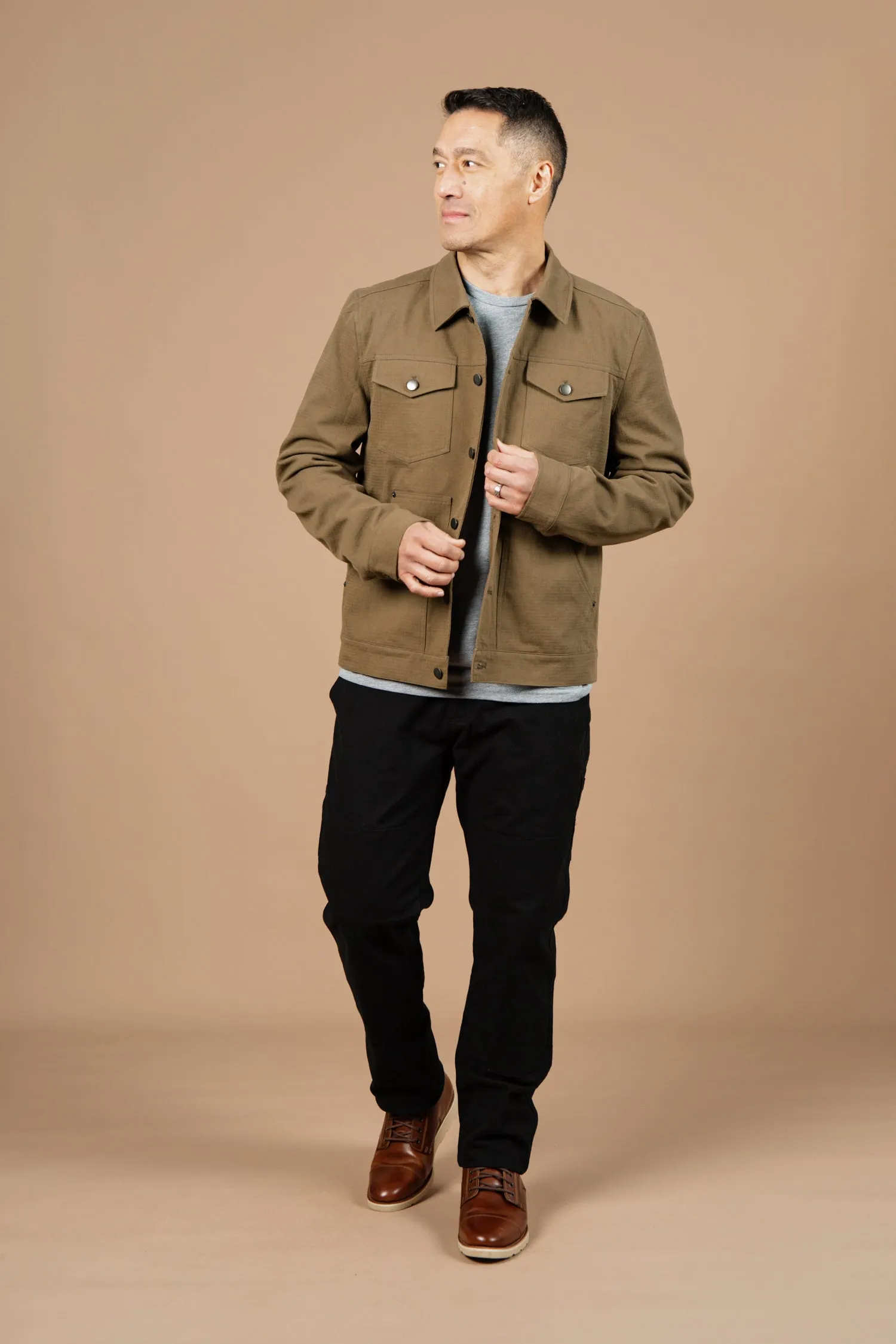 Burl Trucker Jacket / Warm Olive sold by Bridge & Burn product image thumbnail 3
