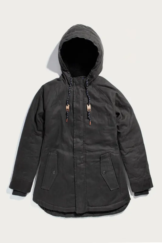 Sequoia Parka / Charcoal Waxed Canvas sold by Bridge & Burn