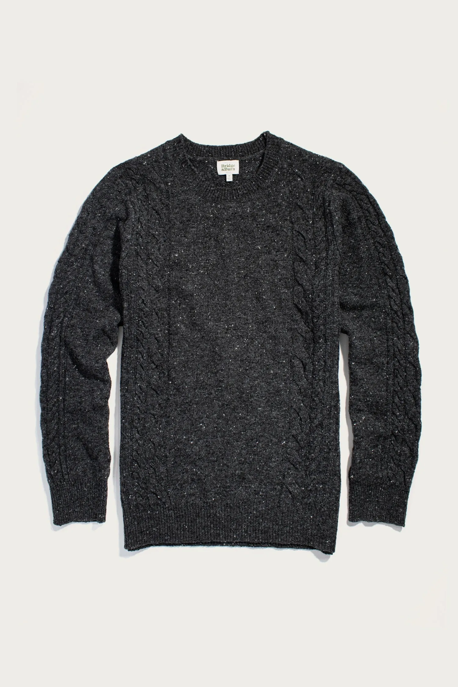 Hugo Sweater / Charcoal Donegal sold by Bridge & Burn