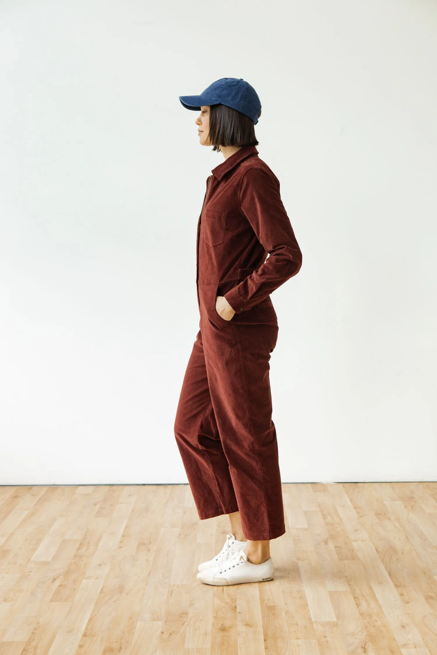 Faye Jumpsuit / Dark Red Pinwale sold by Bridge & Burn product image thumbnail 5