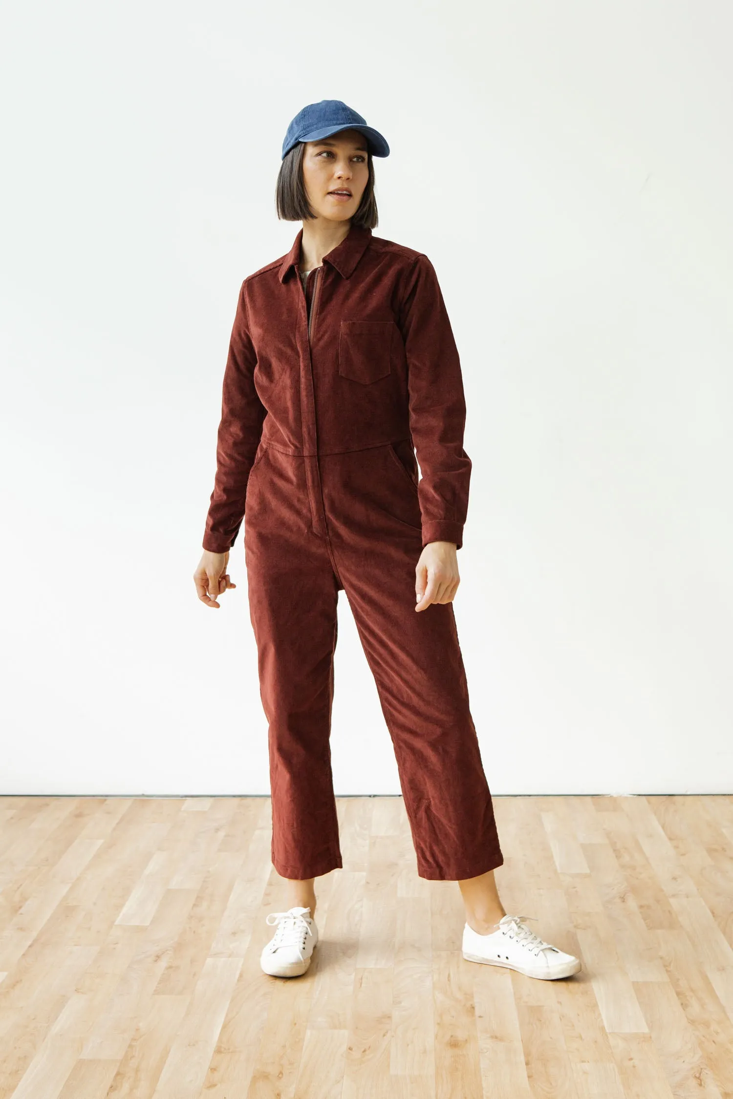 Faye Jumpsuit / Dark Red Pinwale sold by Bridge & Burn product image thumbnail 3