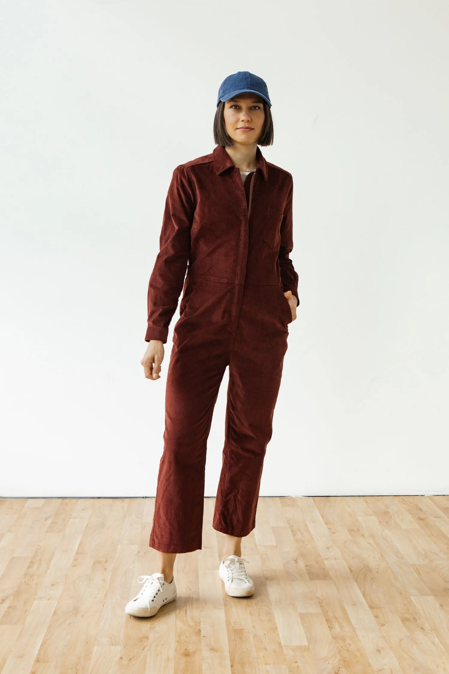 Faye Jumpsuit / Dark Red Pinwale sold by Bridge & Burn product image thumbnail 2