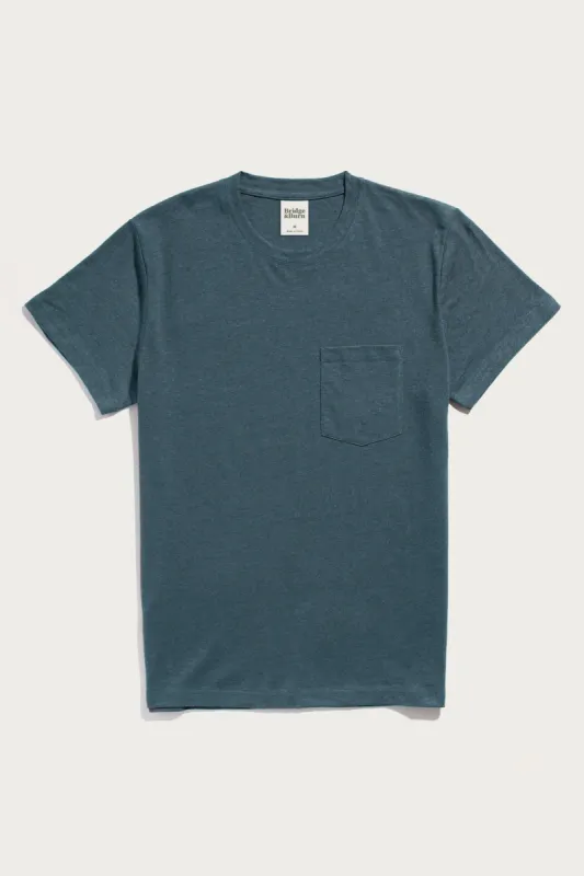 Organic Hemp Pocket Tee / Storm Blue sold by Bridge & Burn
