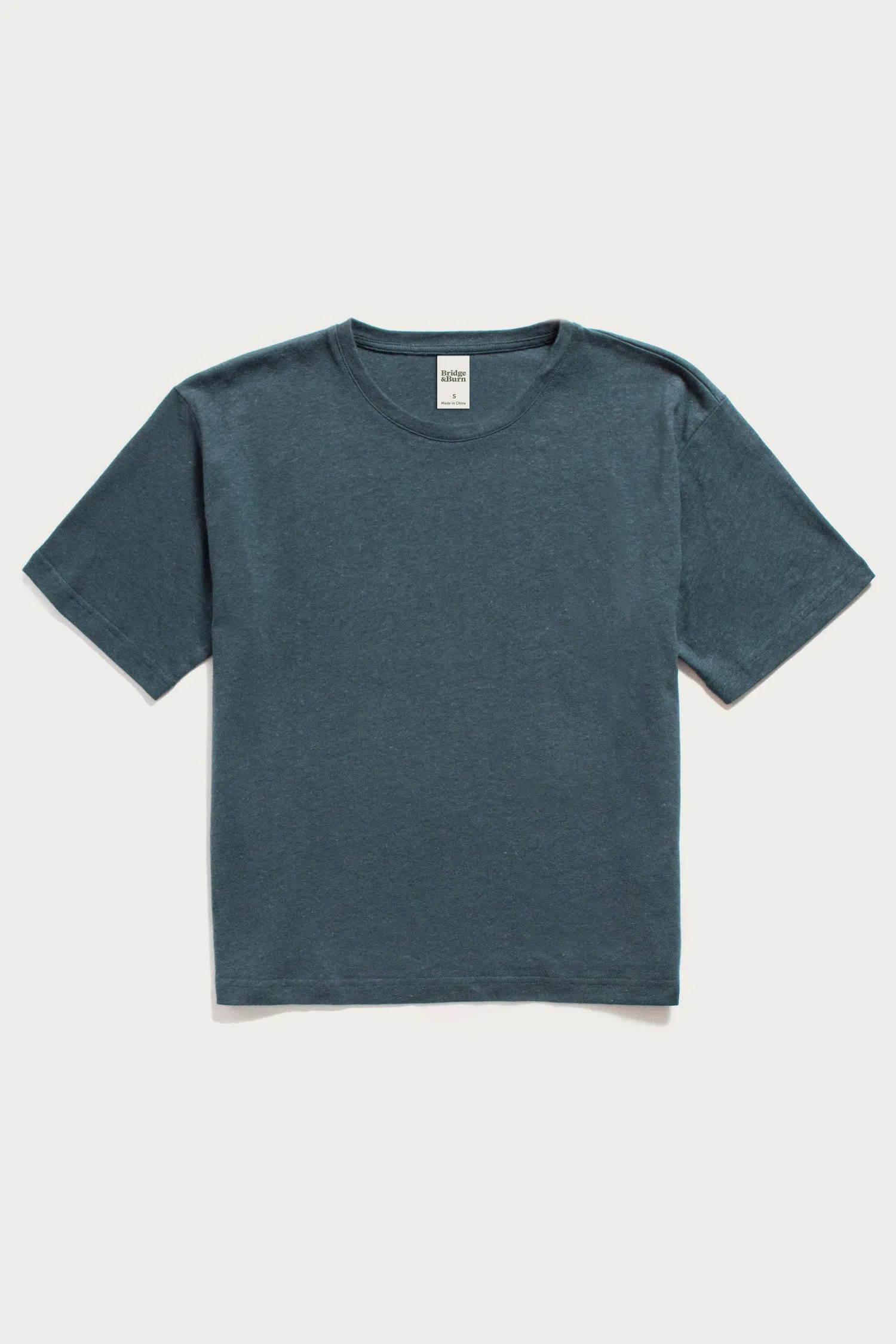Organic Hemp Boxy Tee / Storm Blue sold by Bridge & Burn