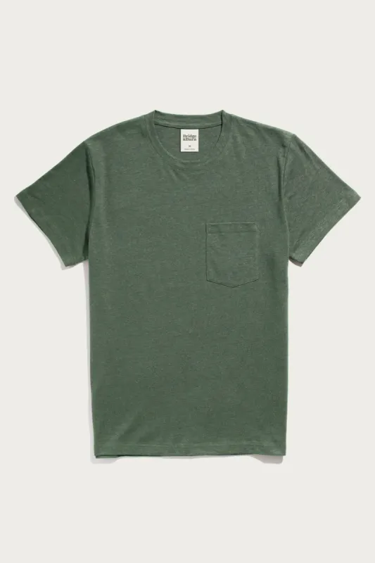 Organic Hemp Pocket Tee / Cypress sold by Bridge & Burn