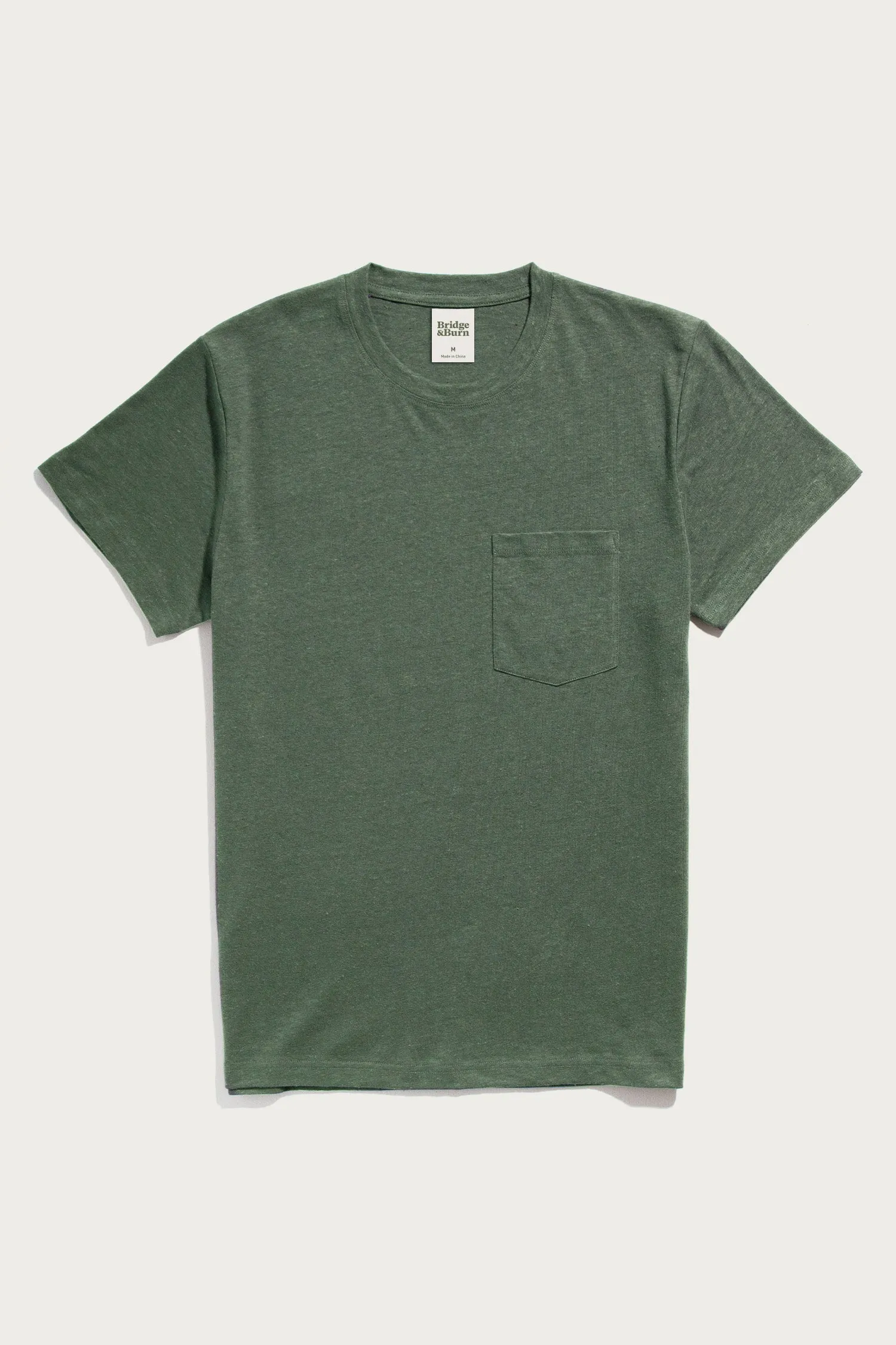Organic Hemp Pocket Tee / Cypress sold by Bridge & Burn