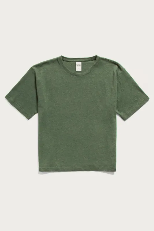 Organic Hemp Boxy Tee / Cypress sold by Bridge & Burn