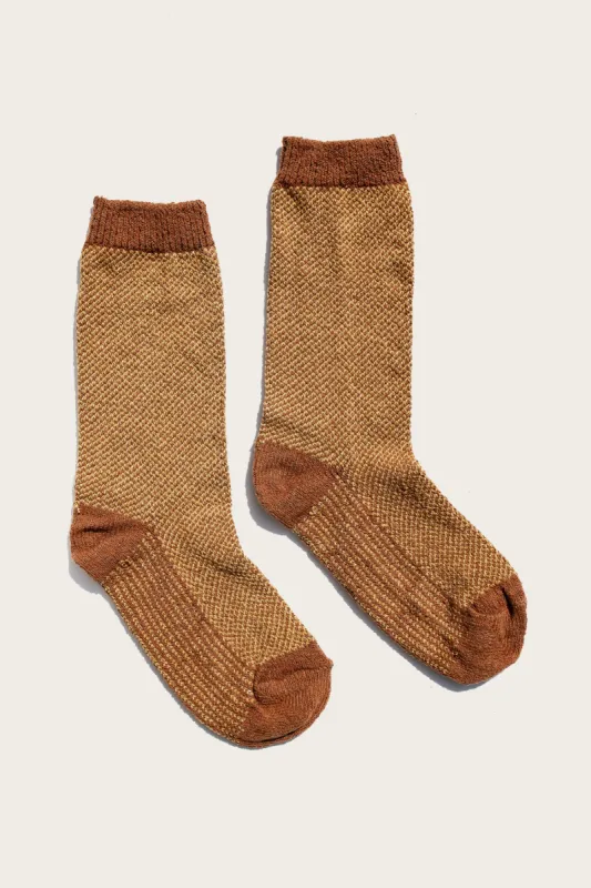 Helix Sock / Ochre sold by Bridge & Burn