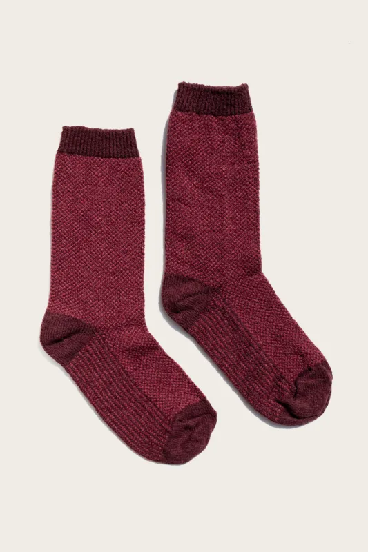 Helix Sock / Burgundy sold by Bridge & Burn