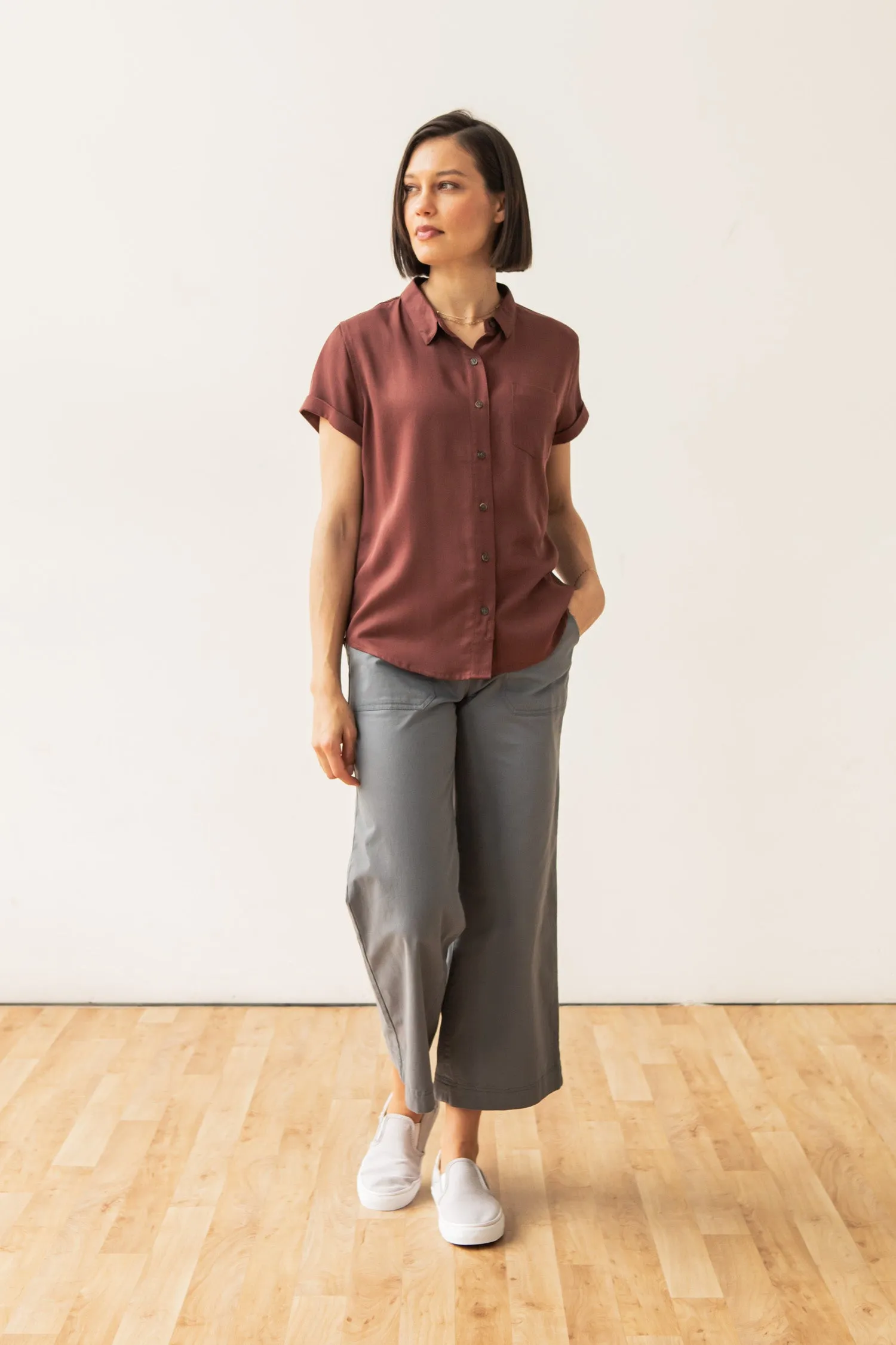 Bea Shirt / Burgundy sold by Bridge & Burn product image thumbnail 3