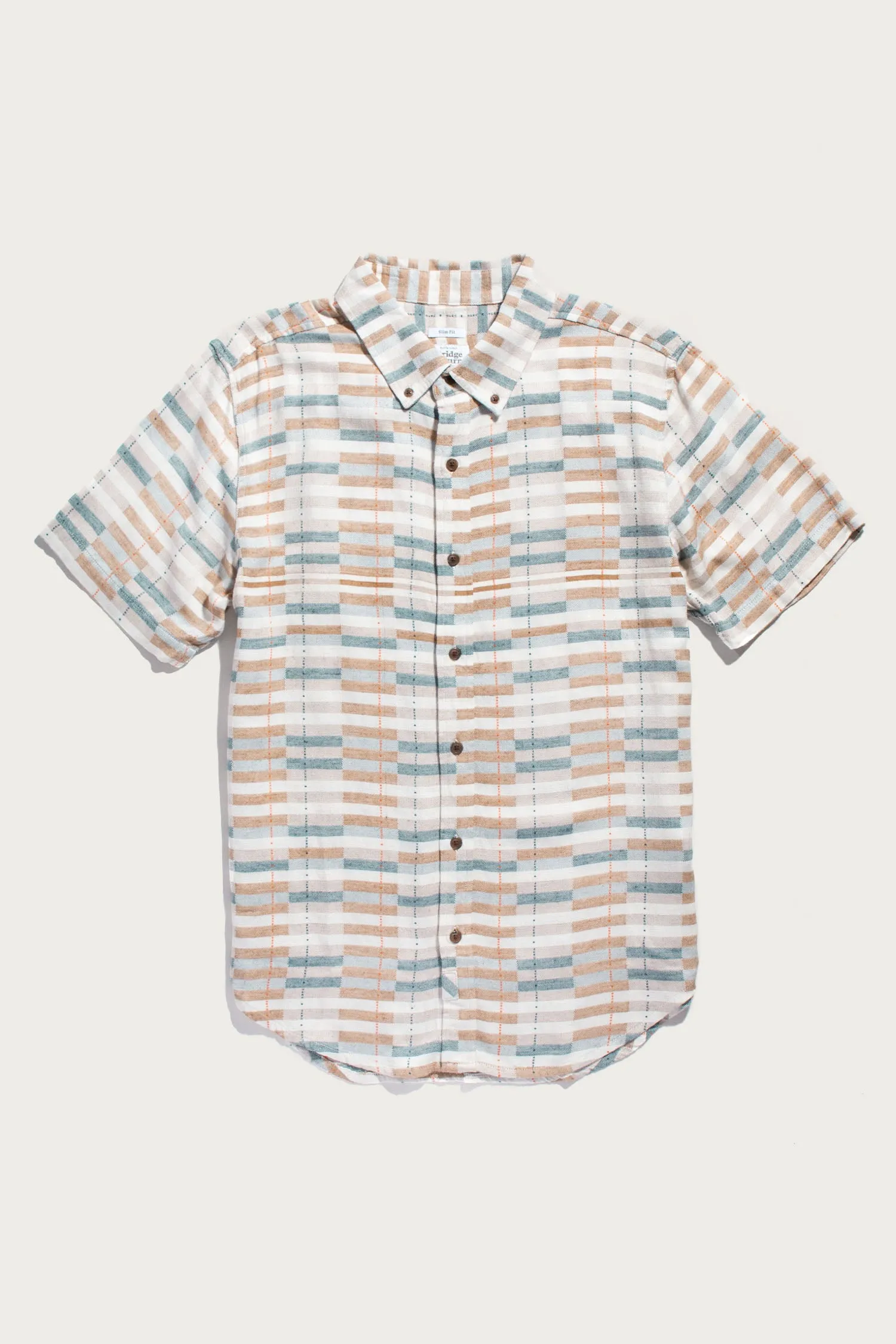 Grant Slim Shirt / Manzanita Stripe sold by Bridge & Burn