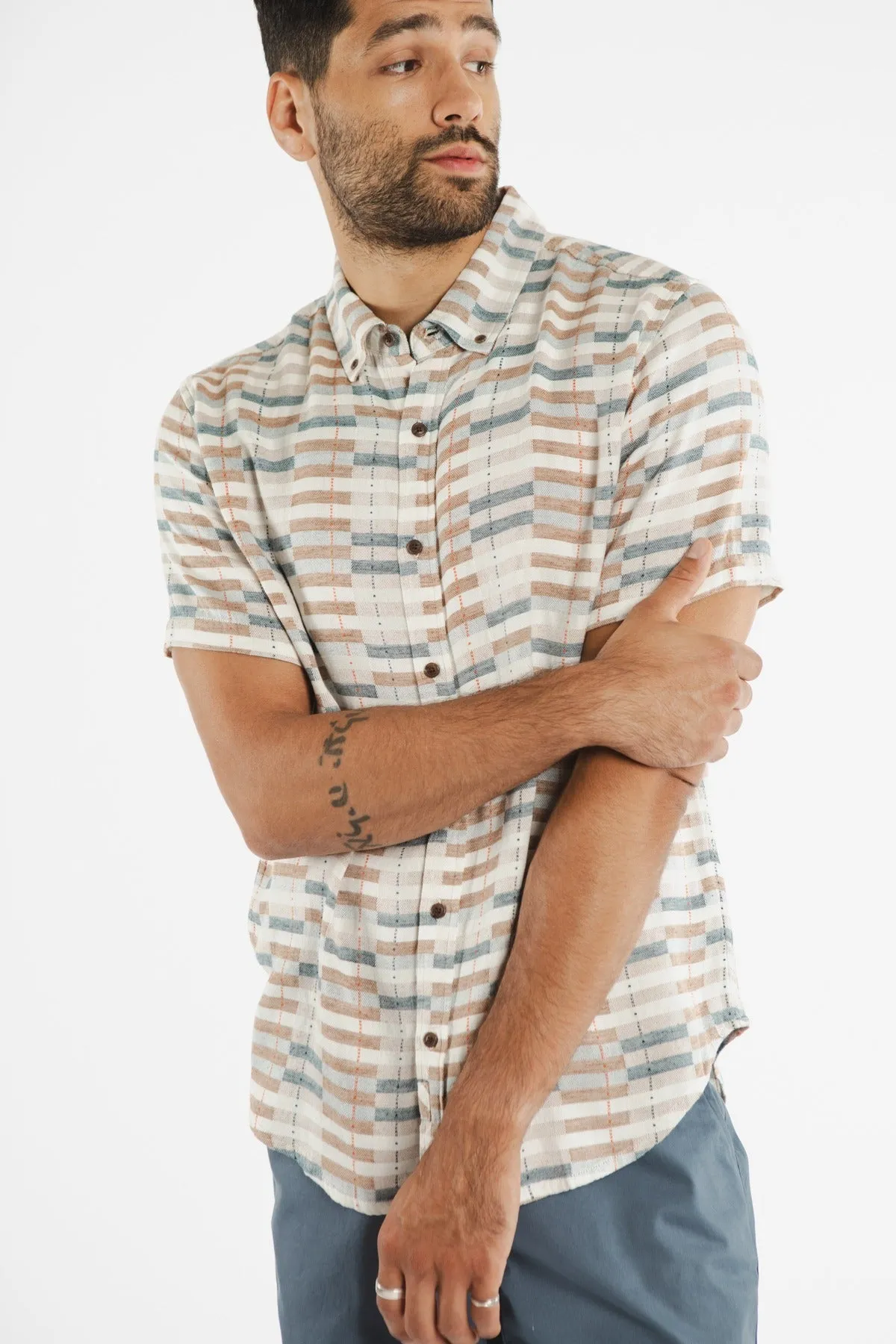 Grant Slim Shirt / Manzanita Stripe sold by Bridge & Burn product image thumbnail 3