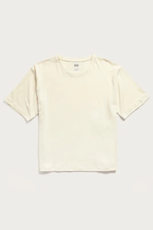 Organic Hemp Boxy Tee / Ivory sold by Bridge & Burn