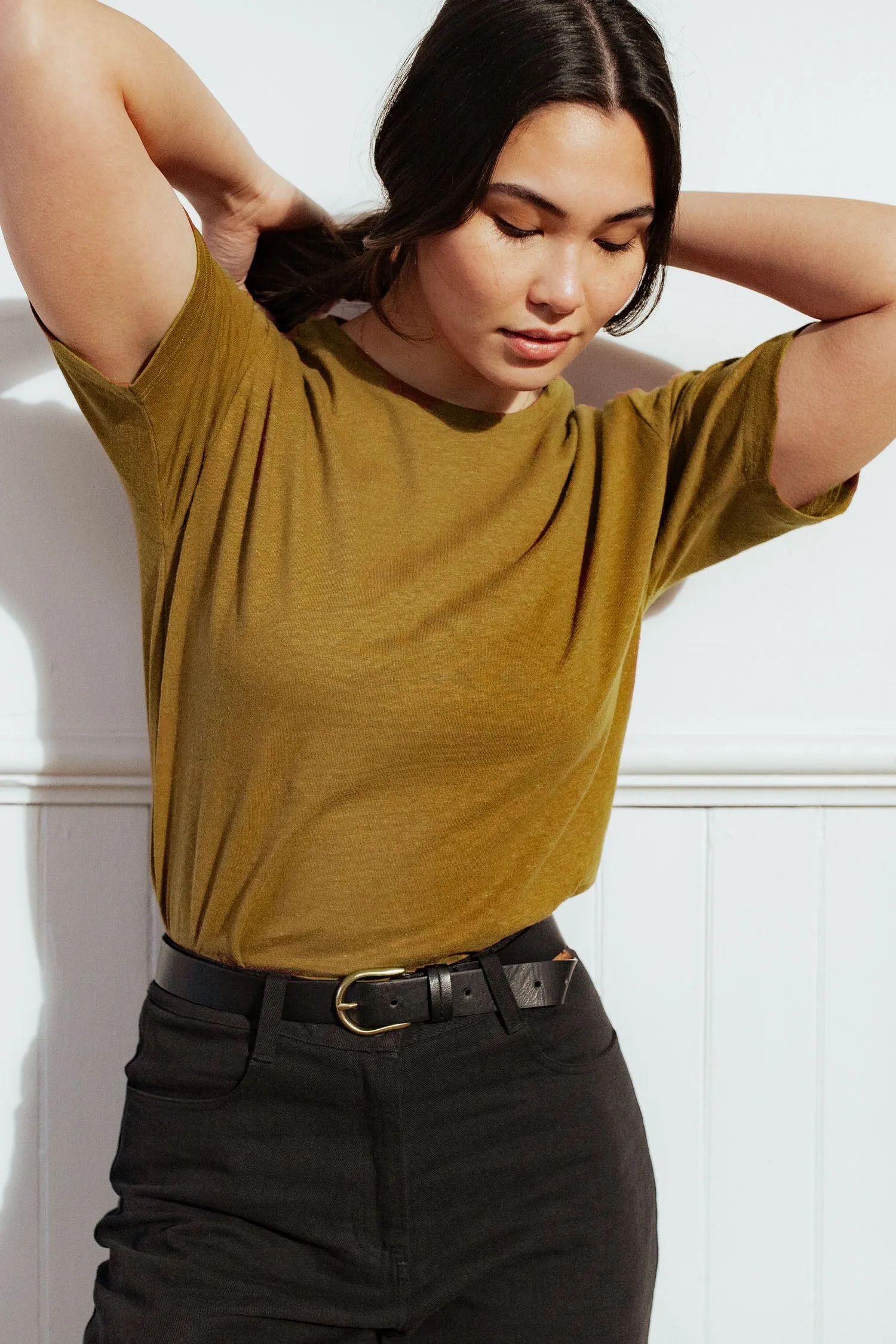 Organic Hemp Boxy Tee / Ochre sold by Bridge & Burn product image thumbnail 2