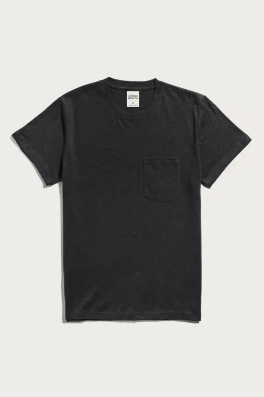 Organic Hemp Pocket Tee / Washed Black sold by Bridge & Burn