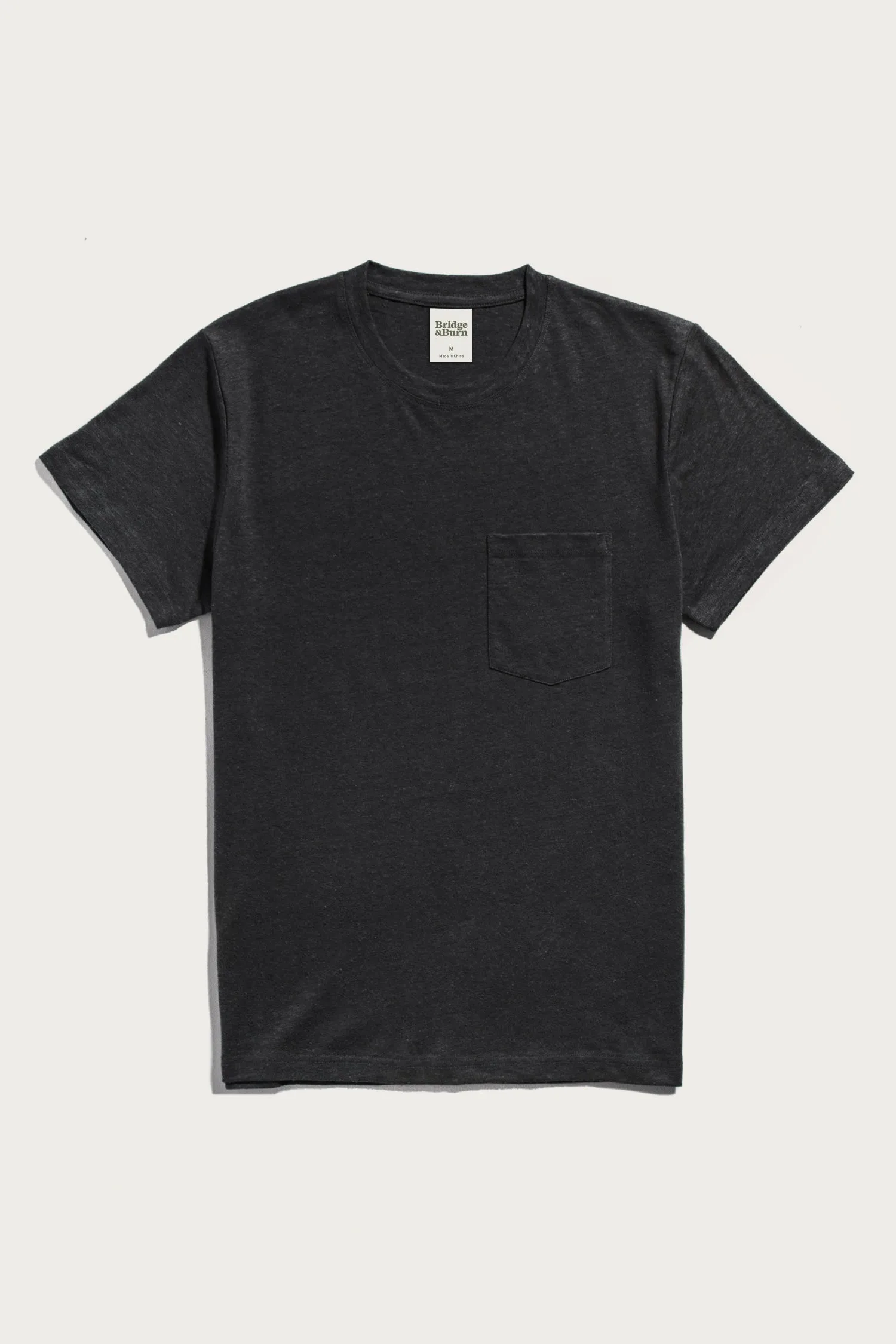 Organic Hemp Pocket Tee / Washed Black sold by Bridge & Burn