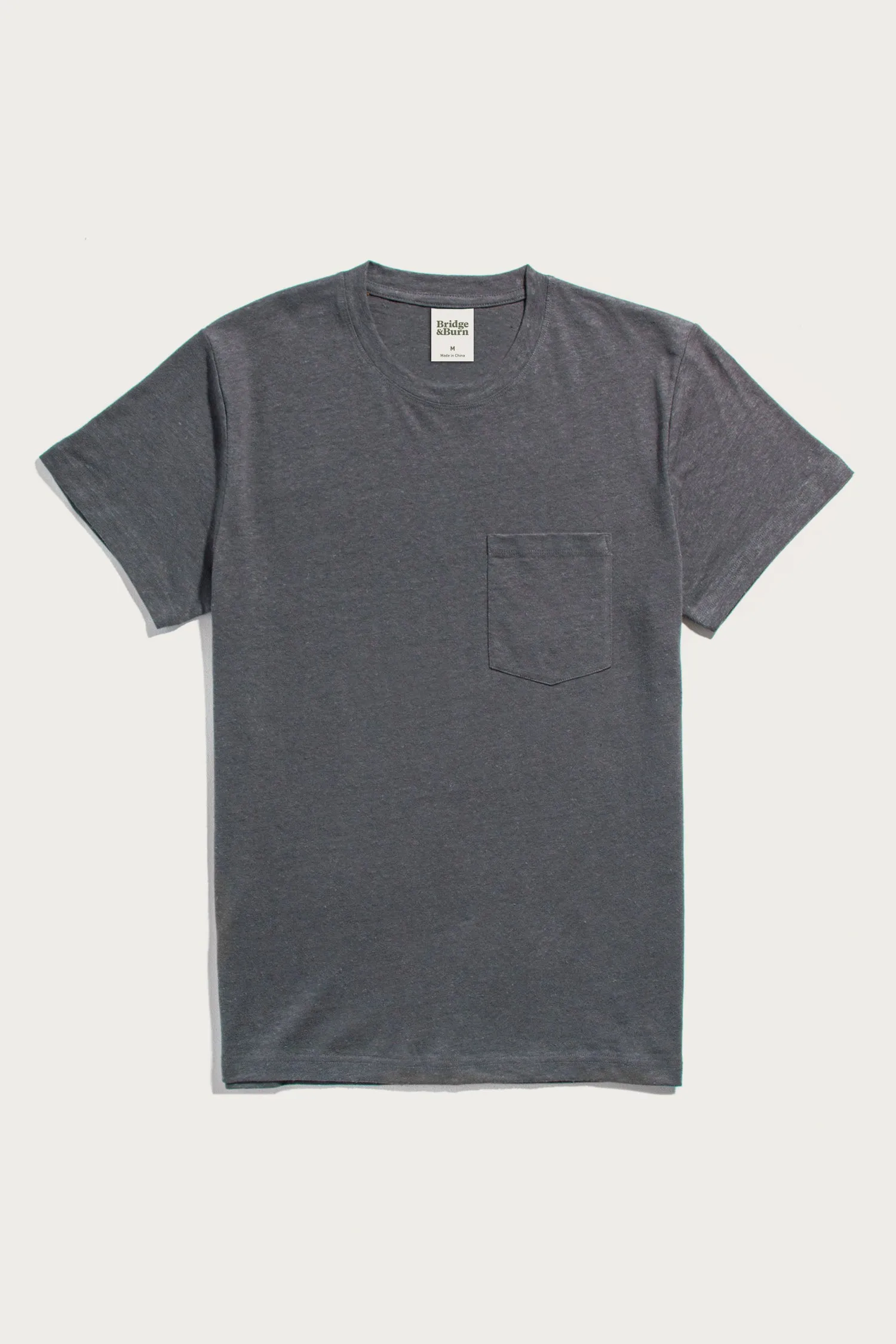 Organic Hemp Pocket Tee / Slate Grey sold by Bridge & Burn