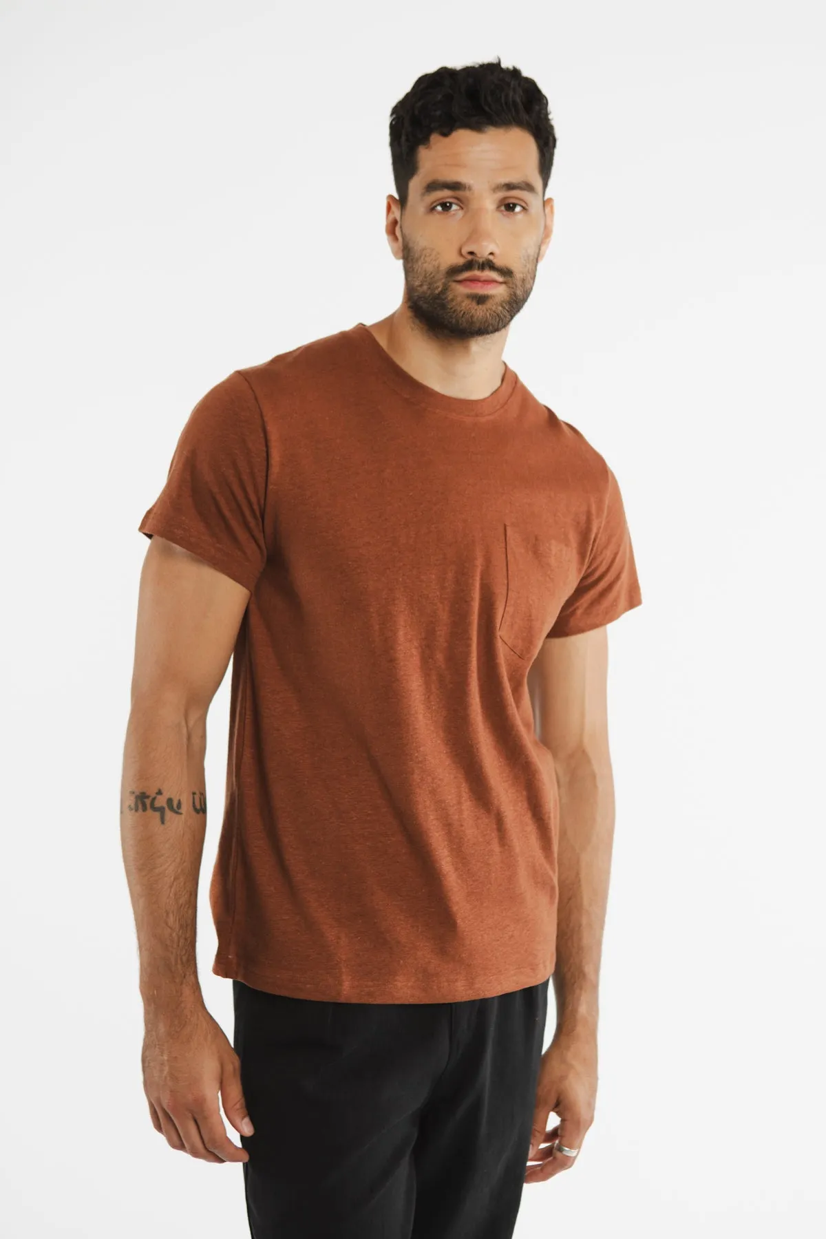 Organic Hemp Pocket Tee / Burnt Umber sold by Bridge & Burn product image thumbnail 4