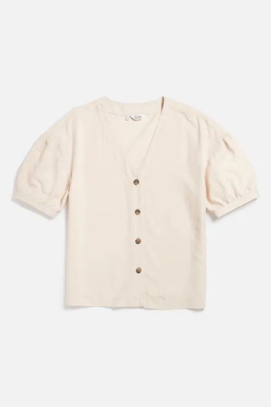 Charlotte Shirt / Cream Poplin sold by Bridge & Burn