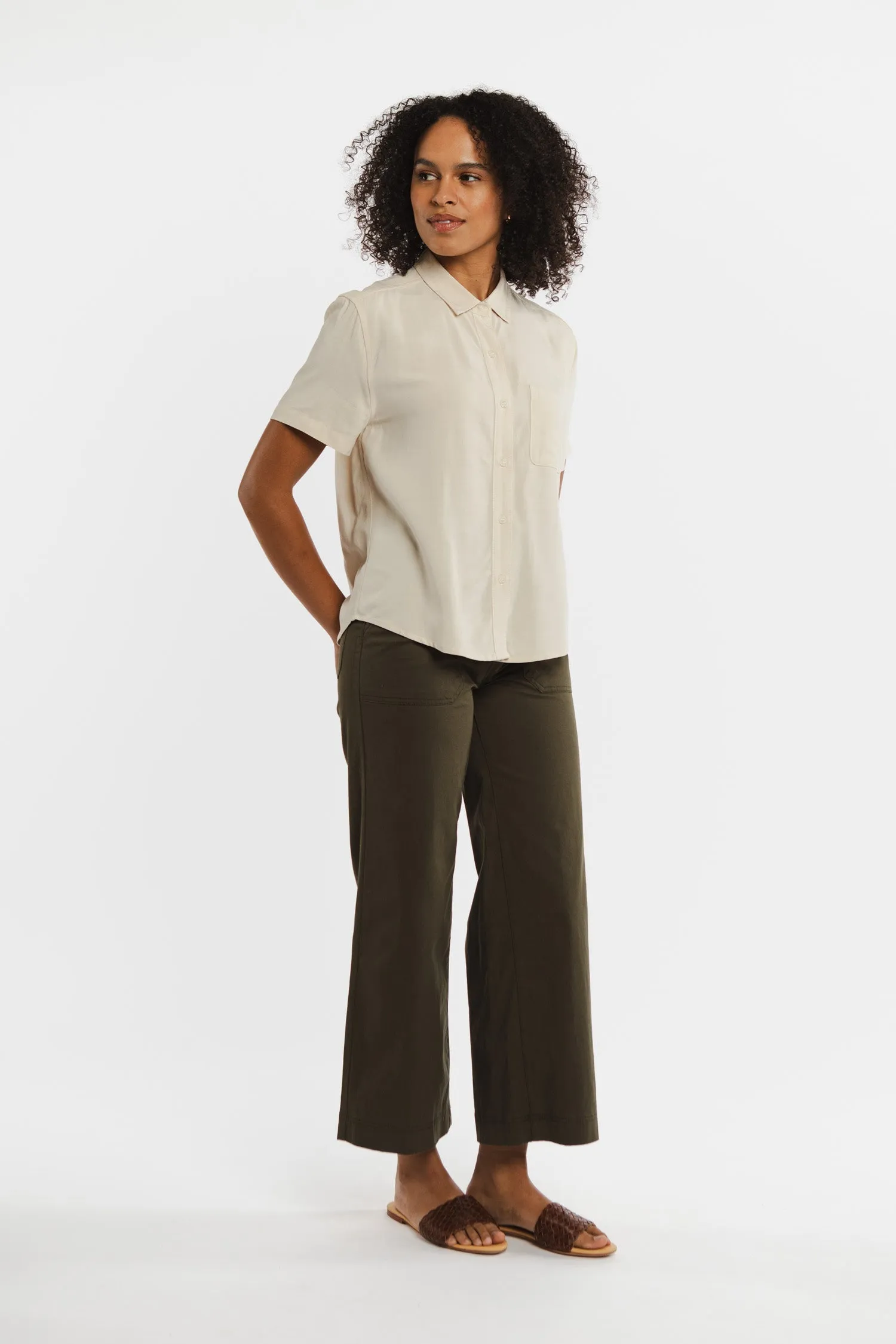 Greer Cropped Shirt / Cream sold by Bridge & Burn product image thumbnail 4