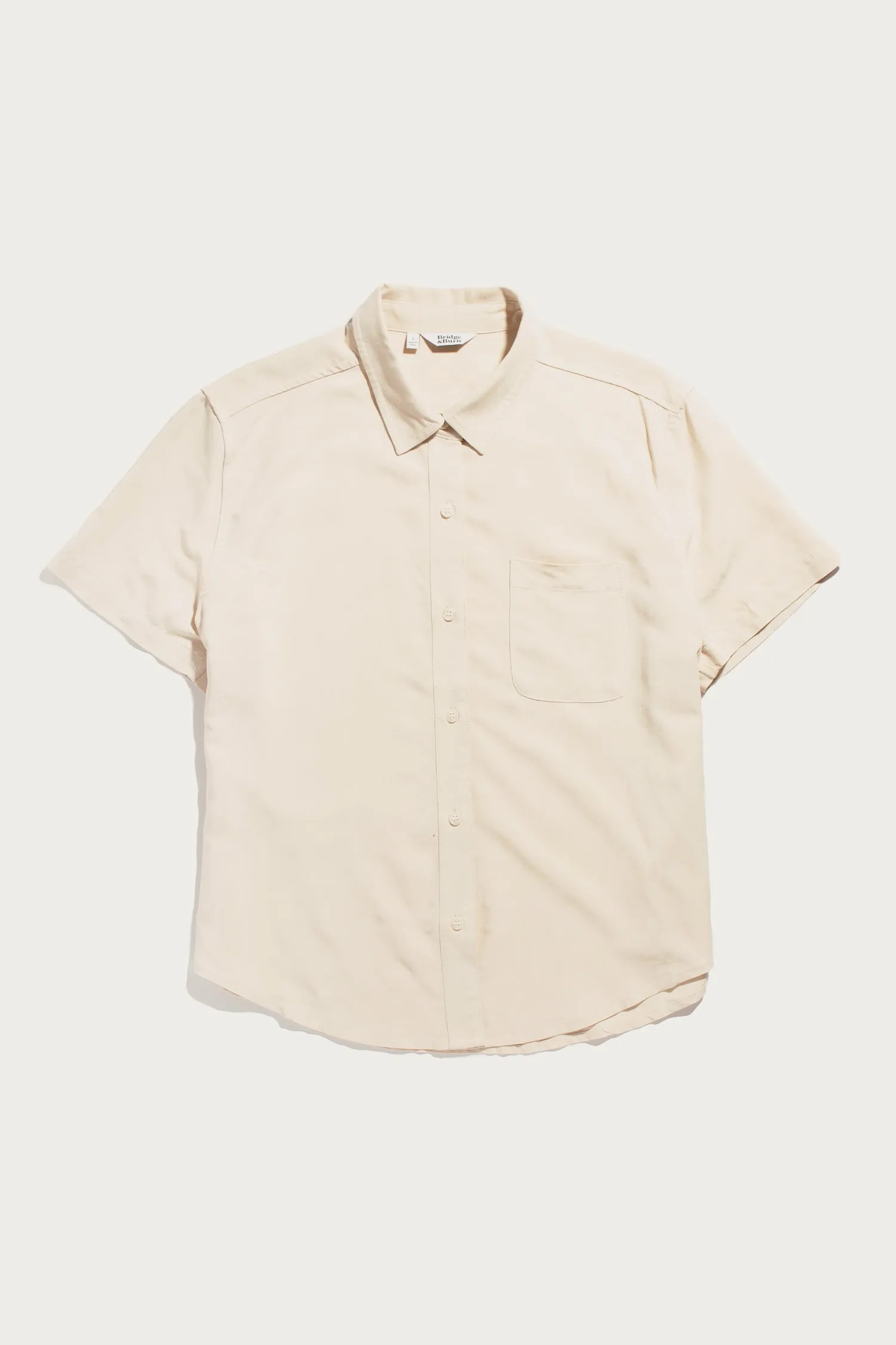 Greer Cropped Shirt / Cream sold by Bridge & Burn