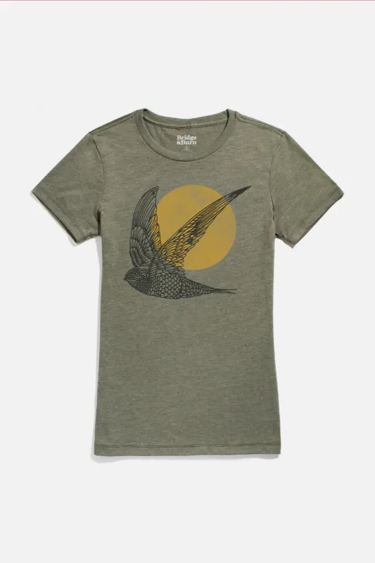 Women's Flown Tee / Olive sold by Bridge & Burn