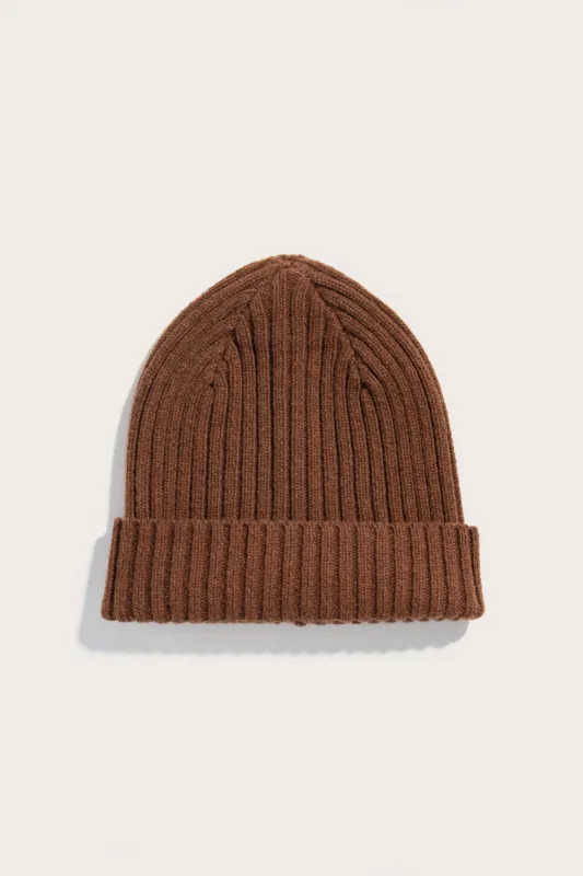 Chunky Ribbed Beanie / Warm Ochre sold by Bridge & Burn