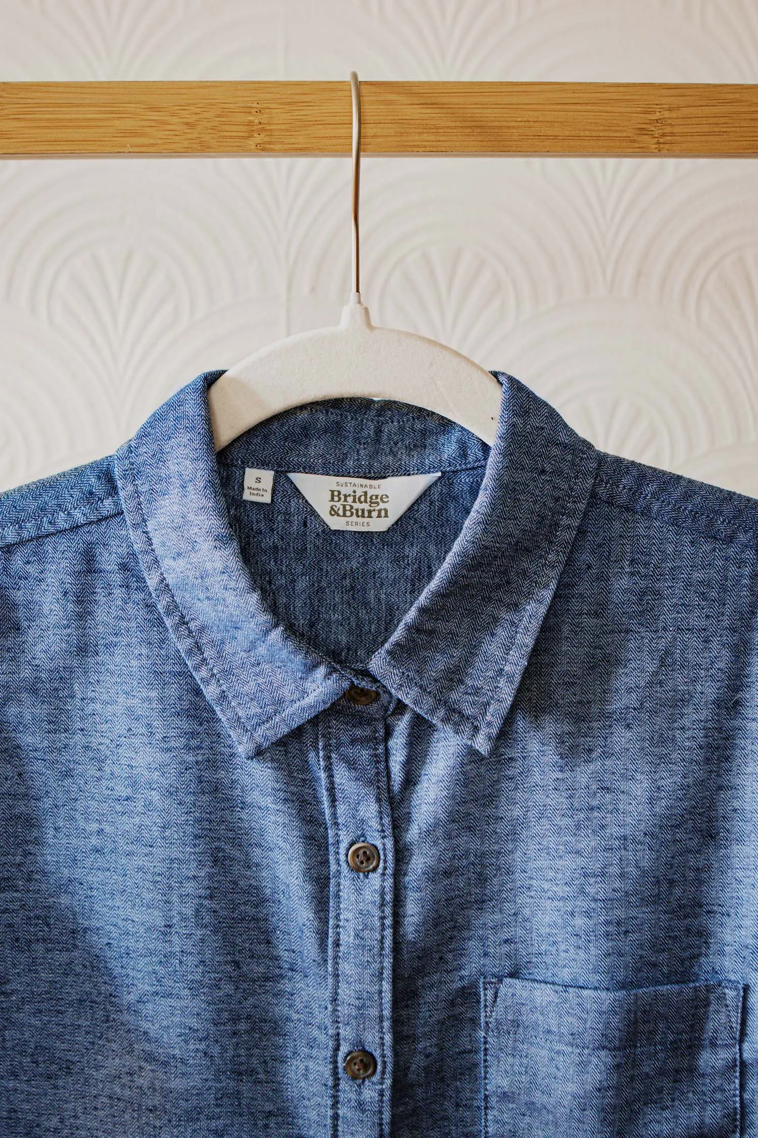 Lana Shirt / Indigo Herringbone sold by Bridge & Burn product image thumbnail 3