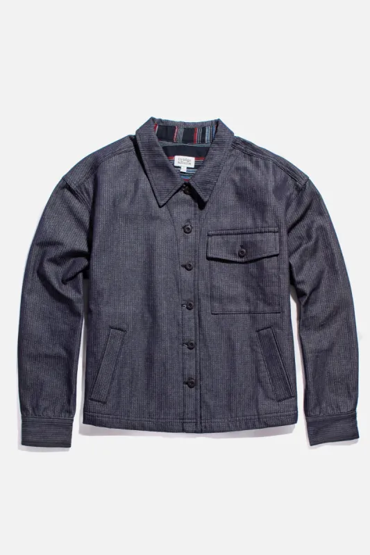 Sierra Shirt Jacket / Denim Pinstripe sold by Bridge & Burn
