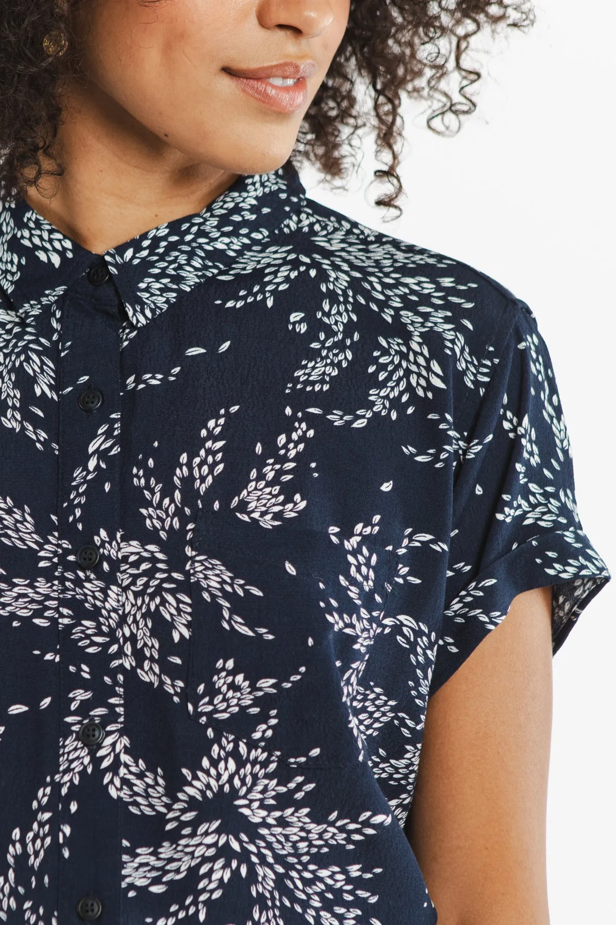 Bea Shirt / Navy Leaf Print sold by Bridge & Burn product image thumbnail 4