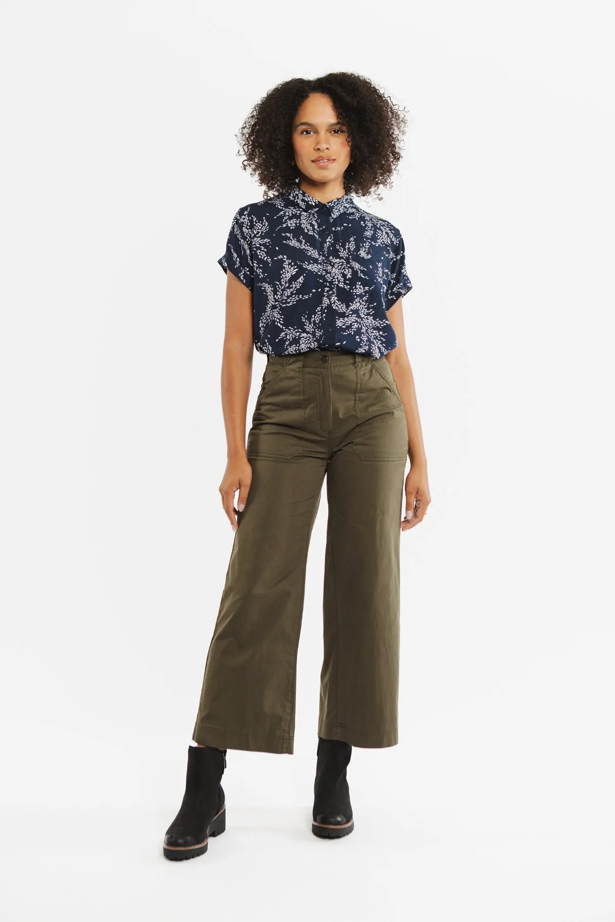 Bea Shirt / Navy Leaf Print sold by Bridge & Burn product image thumbnail 3