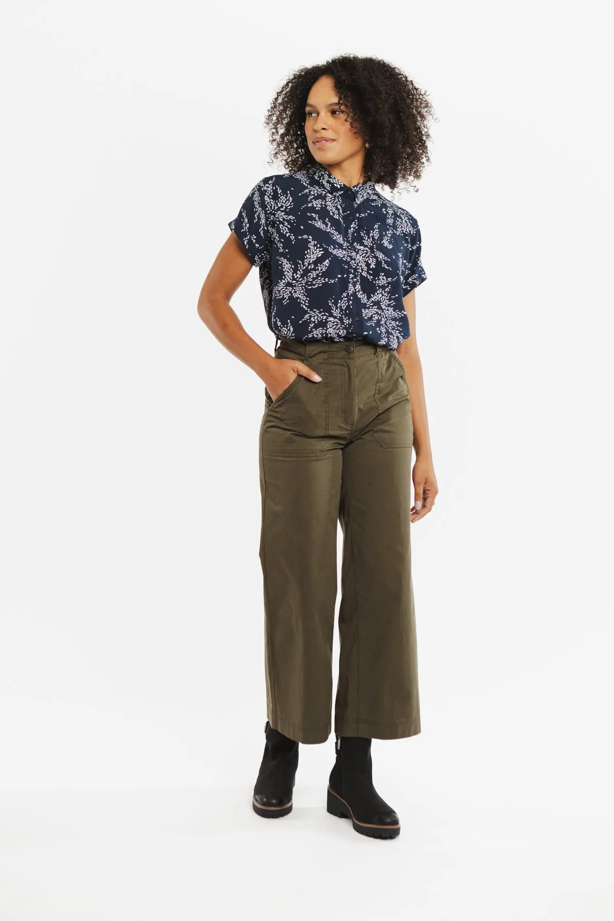 Bea Shirt / Navy Leaf Print sold by Bridge & Burn product image thumbnail 5