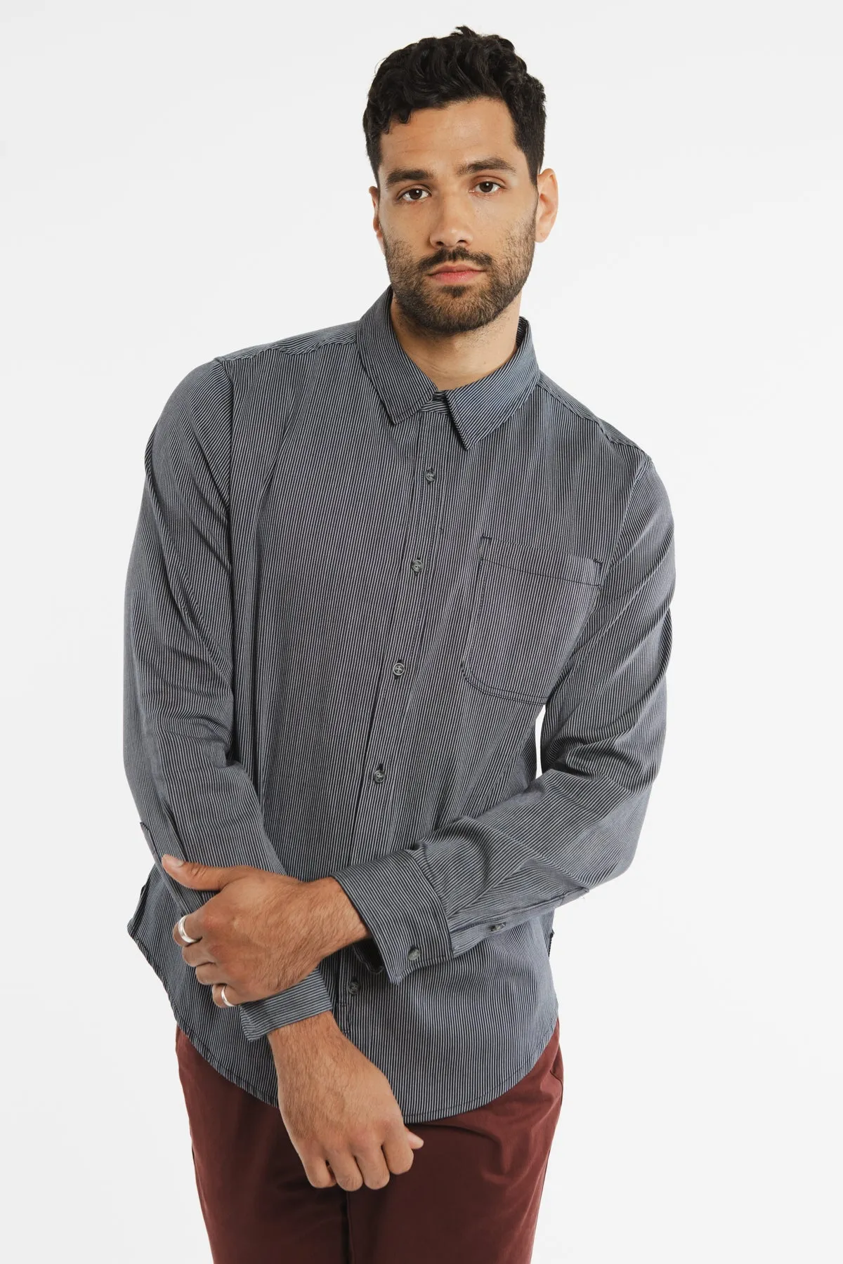 Jude Shirt / Navy Pinstripe sold by Bridge & Burn product image thumbnail 2