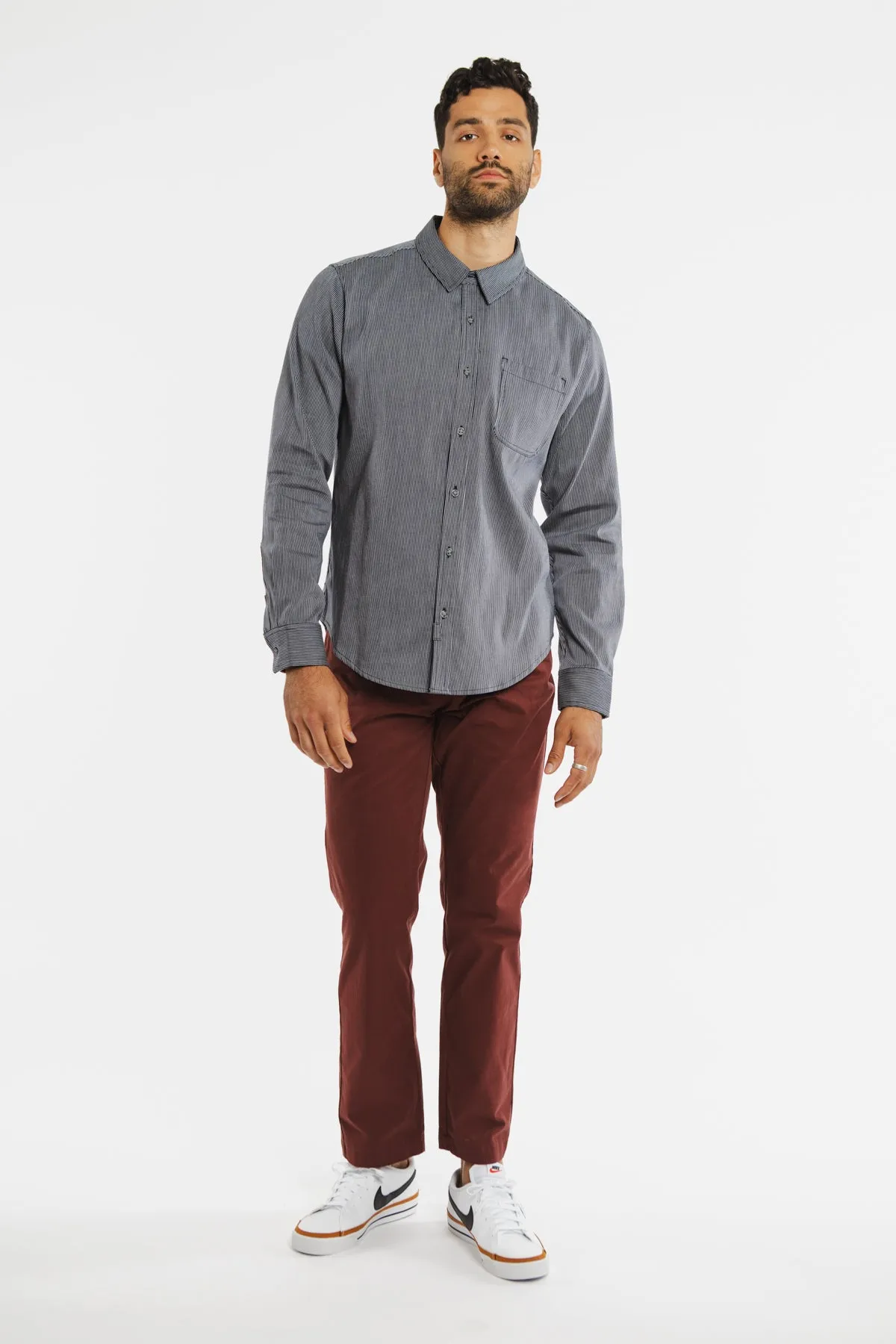 Jude Shirt / Navy Pinstripe sold by Bridge & Burn product image thumbnail 4