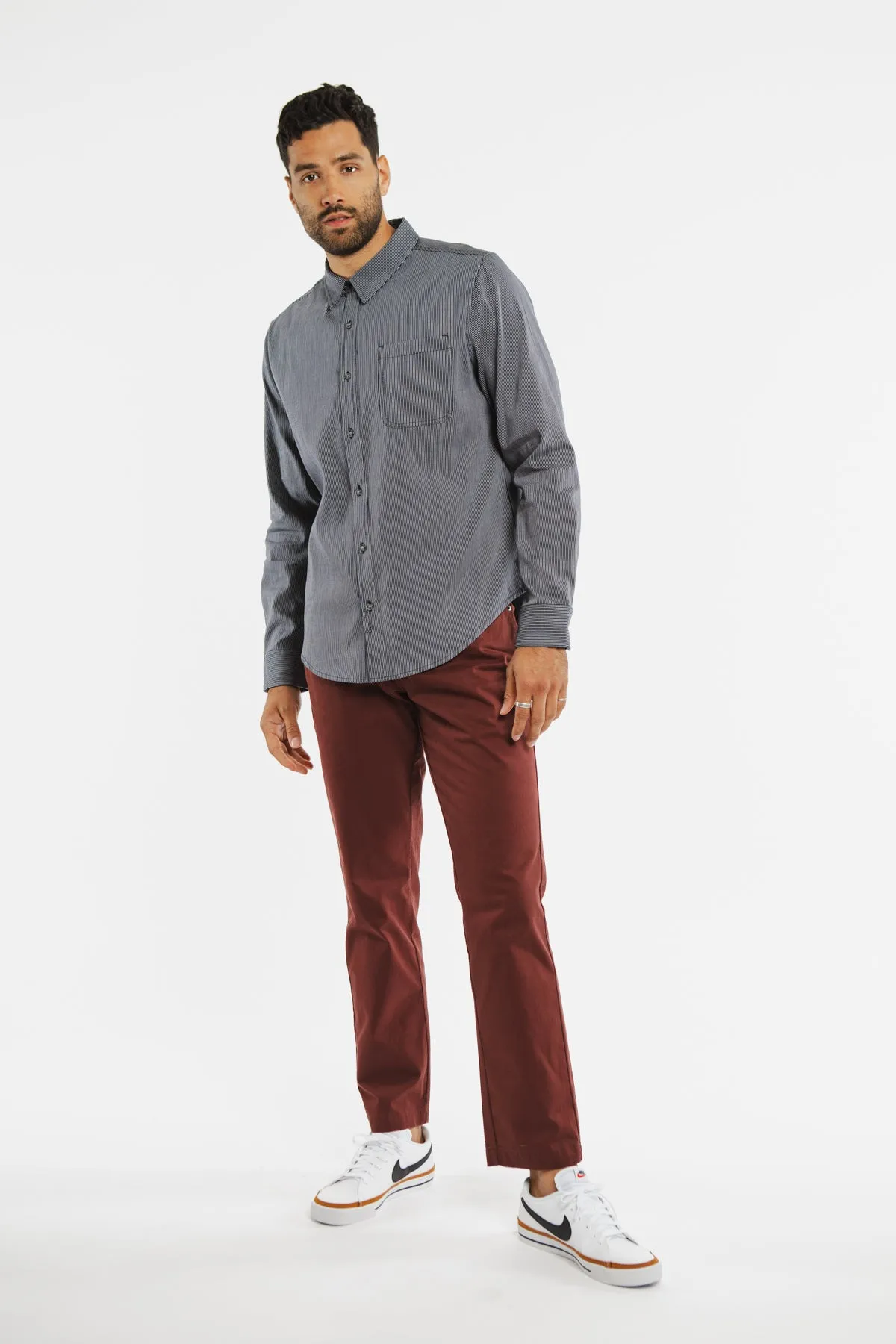 Jude Shirt / Navy Pinstripe sold by Bridge & Burn product image thumbnail 3