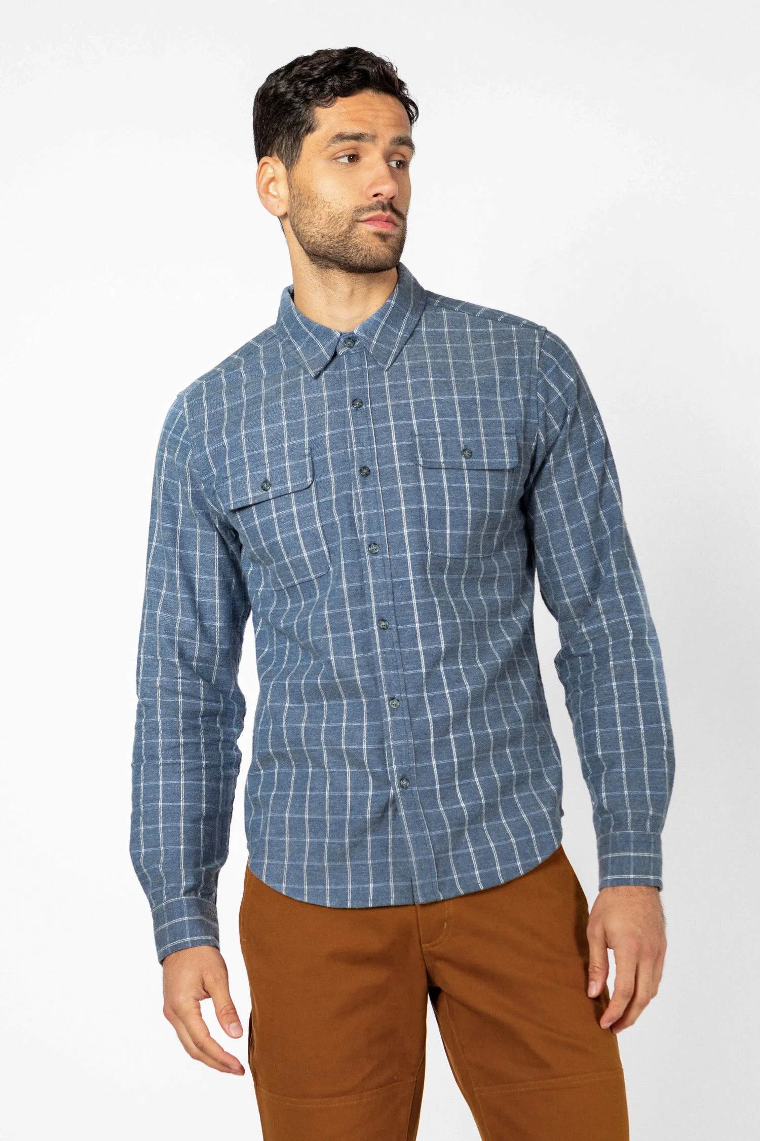 Cole Slim Shirt / Navy Windowpane sold by Bridge & Burn product image thumbnail 2