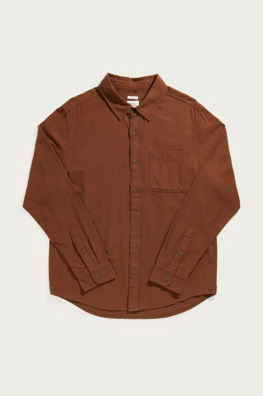 Jude Shirt / Russet Chevron sold by Bridge & Burn