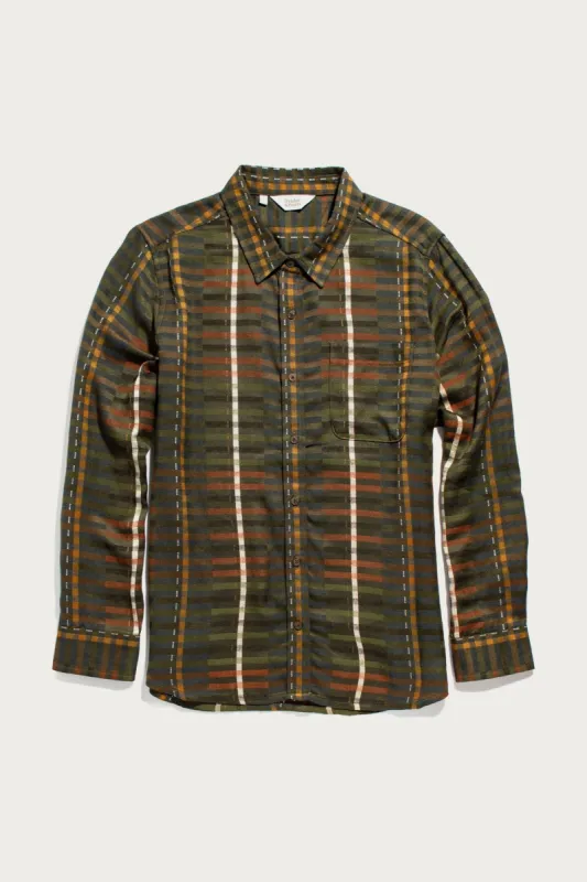 Ash Slim Shirt / Olive Stripe sold by Bridge & Burn