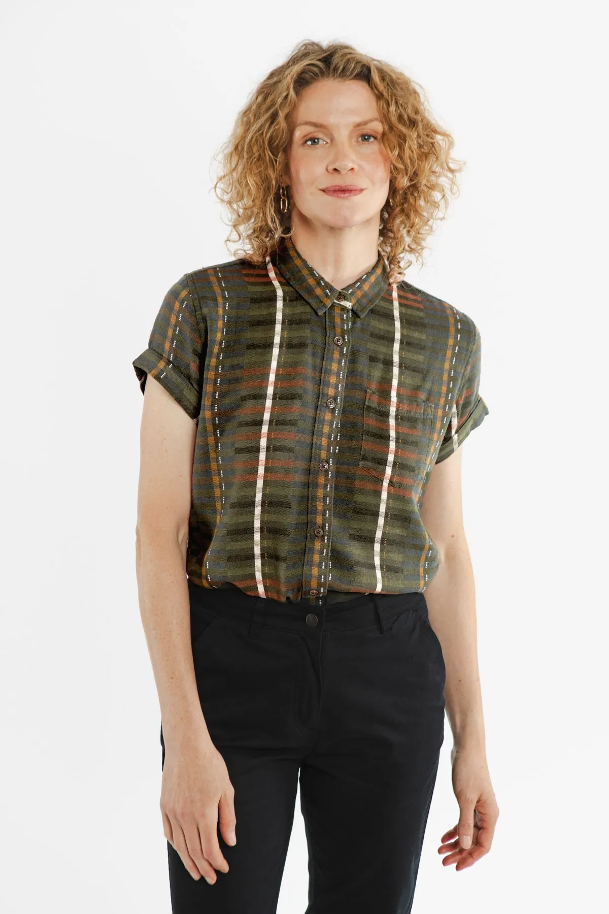 Bea Shirt / Olive Stripe sold by Bridge & Burn product image thumbnail 2
