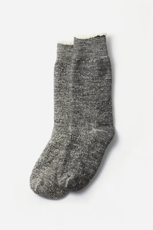 RoToTo Double Face Crew Socks / Charcoal sold by Bridge & Burn