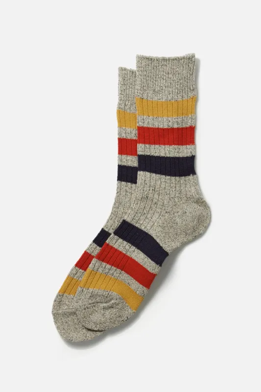 RoToTo Park Stripe Crew Socks / Medium Grey sold by Bridge & Burn